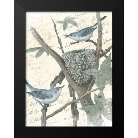 Bird Mail Black Modern Wood Framed Art Print by Grey, Jace