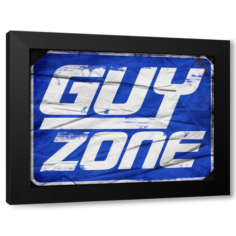 Guy Zone Sign Black Modern Wood Framed Art Print with Double Matting by Grey, Jace