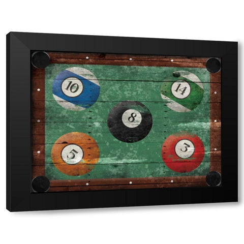 Pool Table Black Modern Wood Framed Art Print with Double Matting by Grey, Jace