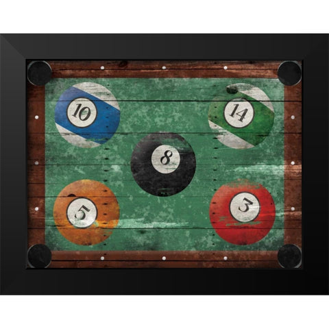 Pool Table Black Modern Wood Framed Art Print by Grey, Jace