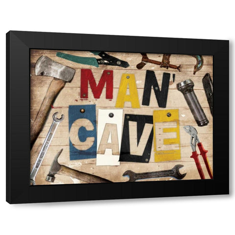 Man Cave Tools Black Modern Wood Framed Art Print with Double Matting by Grey, Jace