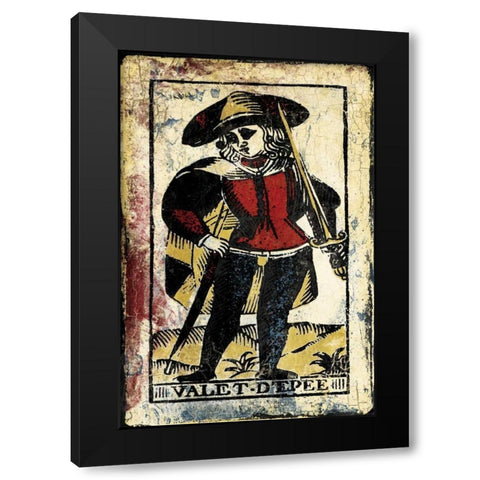 Sword Card Black Modern Wood Framed Art Print with Double Matting by Grey, Jace