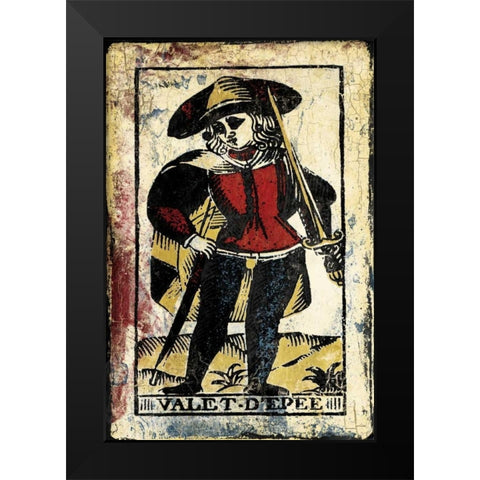 Sword Card Black Modern Wood Framed Art Print by Grey, Jace