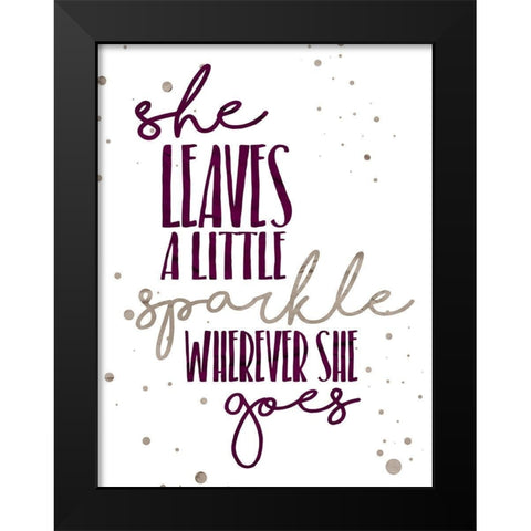 Sparkle Black Modern Wood Framed Art Print by Grey, Jace