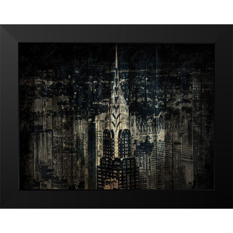 The Golden Skyline Black Modern Wood Framed Art Print by Grey, Jace