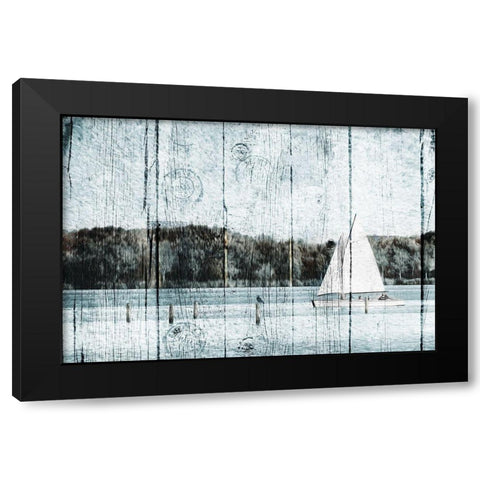 Relaxing boat Black Modern Wood Framed Art Print with Double Matting by Grey, Jace