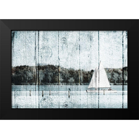 Relaxing boat Black Modern Wood Framed Art Print by Grey, Jace
