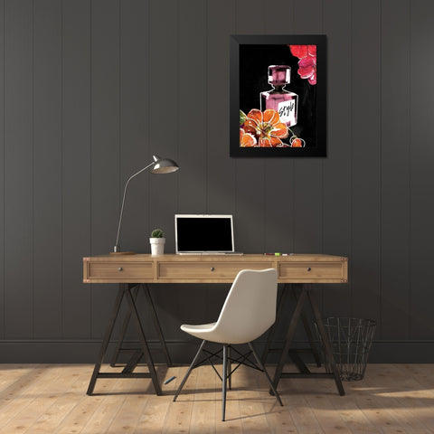 Flower Style Black Modern Wood Framed Art Print by Grey, Jace
