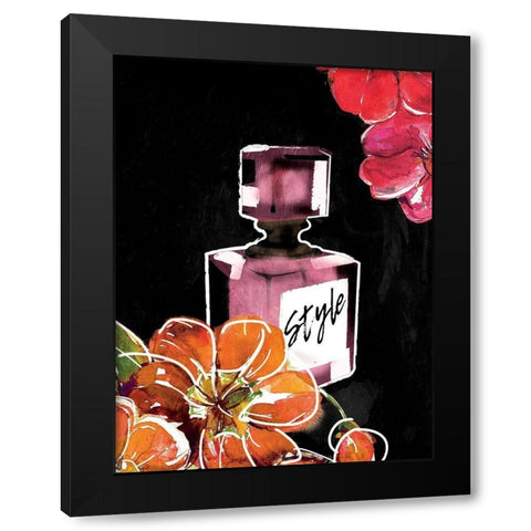 Flower Style Black Modern Wood Framed Art Print with Double Matting by Grey, Jace