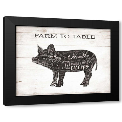 Pig Words Black Modern Wood Framed Art Print with Double Matting by Grey, Jace
