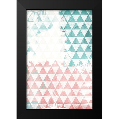 Soft Triangles Black Modern Wood Framed Art Print by Grey, Jace