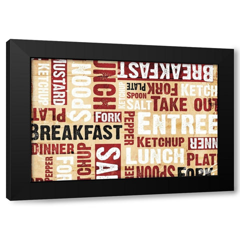 Breakfast Lunch Black Modern Wood Framed Art Print by Grey, Jace
