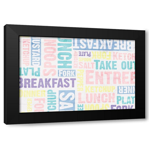 Breakfast Lunch Soft Black Modern Wood Framed Art Print with Double Matting by Grey, Jace