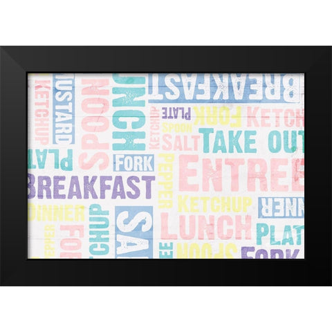 Breakfast Lunch Soft Black Modern Wood Framed Art Print by Grey, Jace