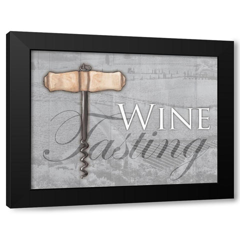 Soft Wine Tasting Black Modern Wood Framed Art Print with Double Matting by Grey, Jace