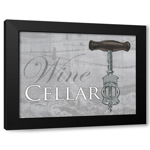 Soft Wine Cellar Black Modern Wood Framed Art Print with Double Matting by Grey, Jace