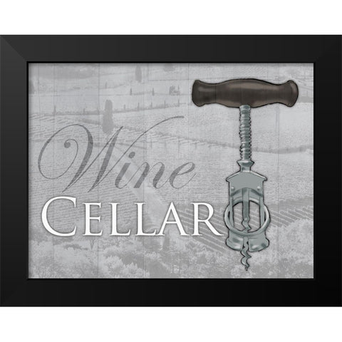 Soft Wine Cellar Black Modern Wood Framed Art Print by Grey, Jace