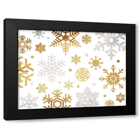 Gold Silver Flakes Black Modern Wood Framed Art Print with Double Matting by Grey, Jace