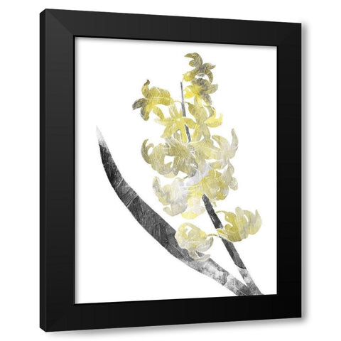 Single Flower Grey Yellow Black Modern Wood Framed Art Print with Double Matting by Grey, Jace