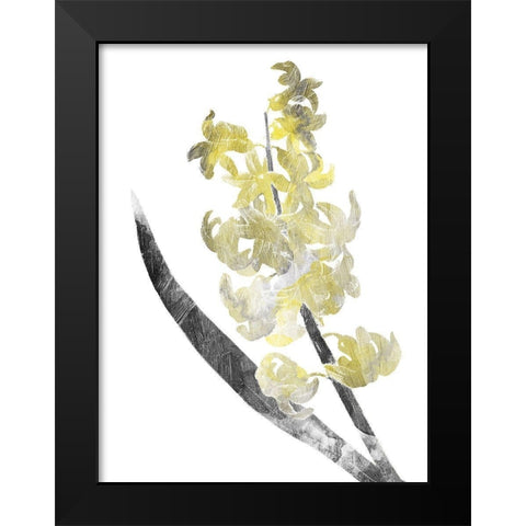 Single Flower Grey Yellow Black Modern Wood Framed Art Print by Grey, Jace