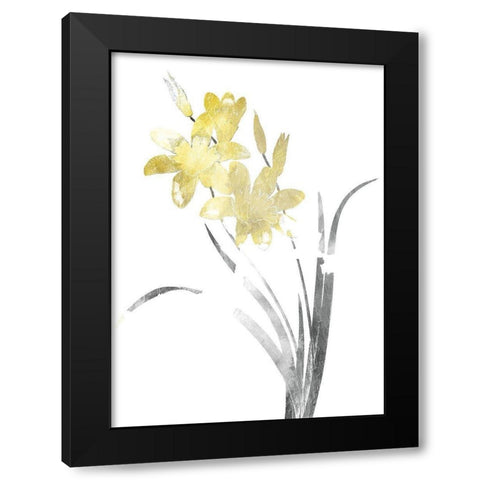 Single Flower Grey Yellow Mate Black Modern Wood Framed Art Print by Grey, Jace