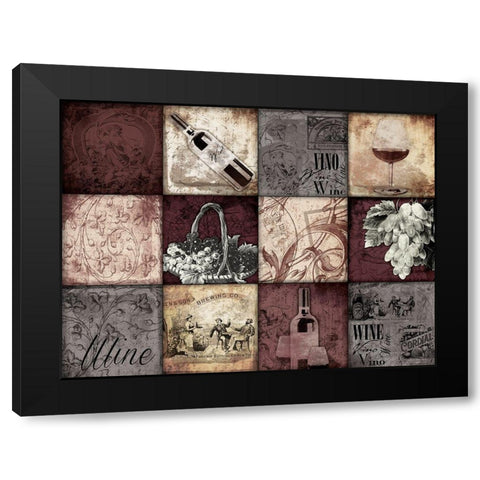 Enjoy The Wine Black Modern Wood Framed Art Print by Grey, Jace