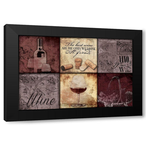 Best Wine Black Modern Wood Framed Art Print by Grey, Jace