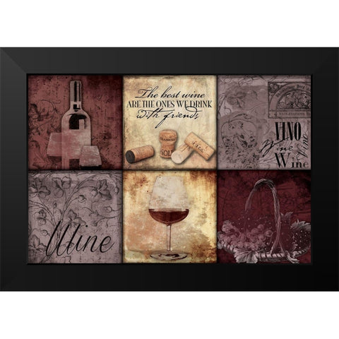 Best Wine Black Modern Wood Framed Art Print by Grey, Jace