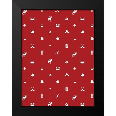 Canada Pattern Black Modern Wood Framed Art Print by Grey, Jace