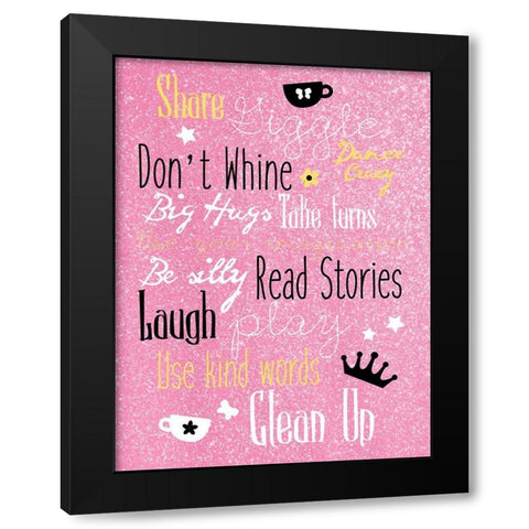 Share Giggles Black Modern Wood Framed Art Print with Double Matting by Grey, Jace