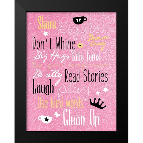 Share Giggles Black Modern Wood Framed Art Print by Grey, Jace