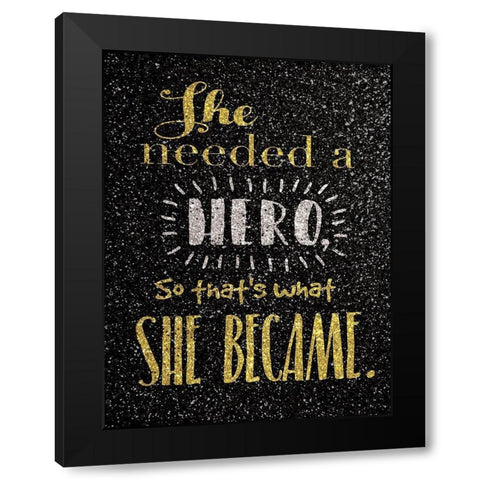 Hero Black Modern Wood Framed Art Print with Double Matting by Grey, Jace