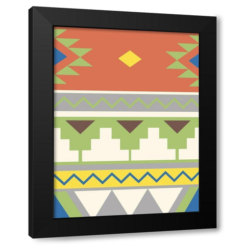 Aztec Calm Black Modern Wood Framed Art Print with Double Matting by Grey, Jace