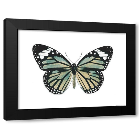 Neutral Butterfly Black Modern Wood Framed Art Print with Double Matting by Grey, Jace