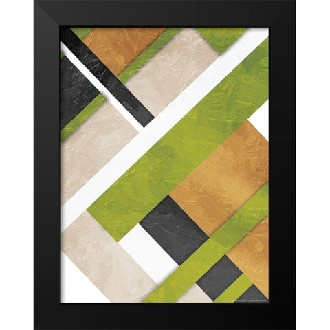 Green Layers Black Modern Wood Framed Art Print by Grey, Jace
