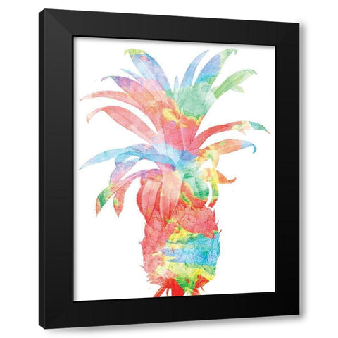 Pineapple Colorsplosion Black Modern Wood Framed Art Print by Grey, Jace
