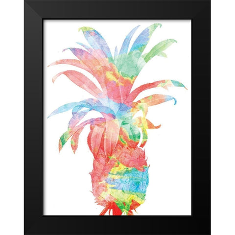 Pineapple Colorsplosion Black Modern Wood Framed Art Print by Grey, Jace