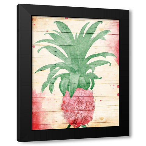 Pineapple Pink Henna Black Modern Wood Framed Art Print with Double Matting by Grey, Jace