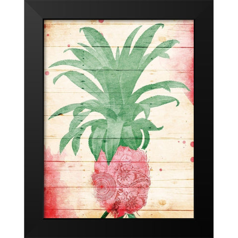 Pineapple Pink Henna Black Modern Wood Framed Art Print by Grey, Jace