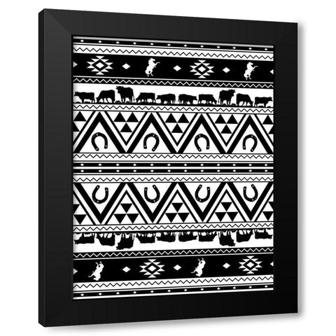 Western Aztec Black Modern Wood Framed Art Print by Grey, Jace