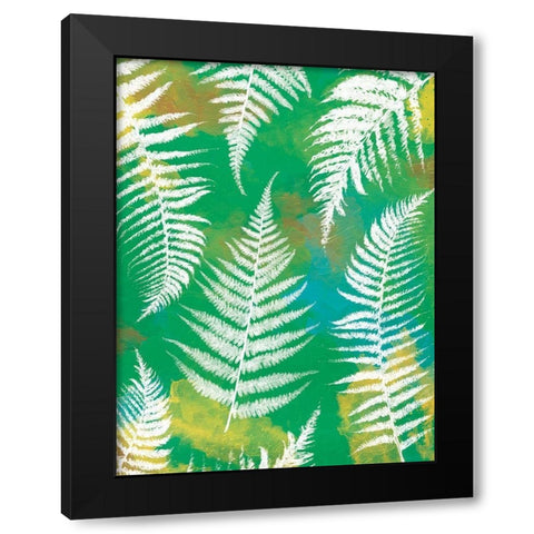 Bright Ferns Mate Black Modern Wood Framed Art Print by Grey, Jace