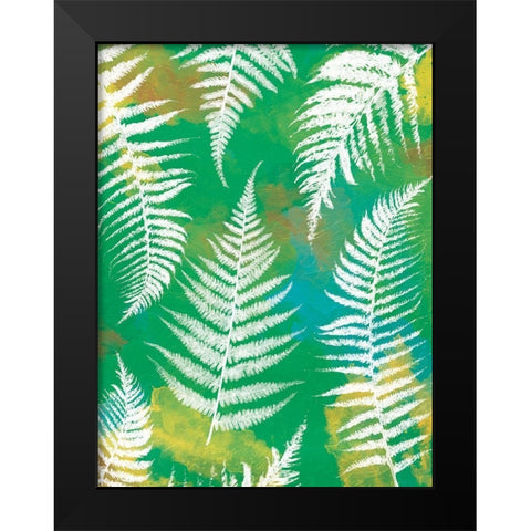 Bright Ferns Mate Black Modern Wood Framed Art Print by Grey, Jace