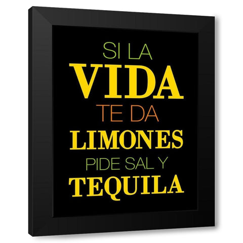 Vida Limones Black Modern Wood Framed Art Print with Double Matting by Grey, Jace