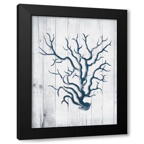 Coral White Wood Black Modern Wood Framed Art Print with Double Matting by Grey, Jace