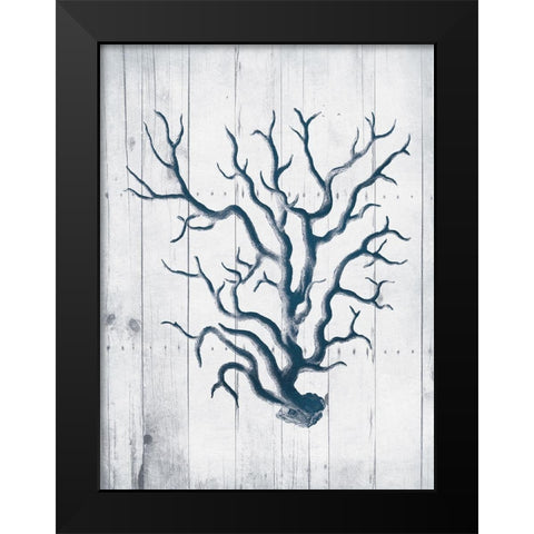 Coral White Wood Black Modern Wood Framed Art Print by Grey, Jace
