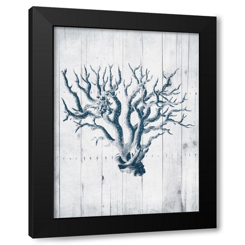 Coral White Wood Mate Black Modern Wood Framed Art Print by Grey, Jace