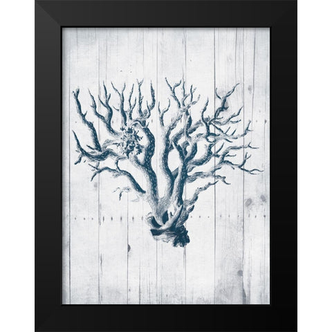Coral White Wood Mate Black Modern Wood Framed Art Print by Grey, Jace