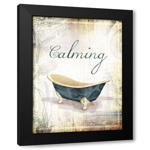 Calming Sea Bath Black Modern Wood Framed Art Print by Grey, Jace