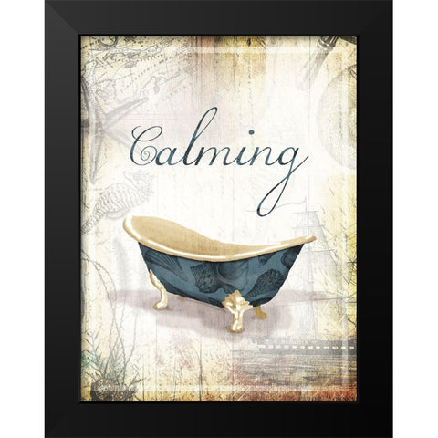 Calming Sea Bath Black Modern Wood Framed Art Print by Grey, Jace