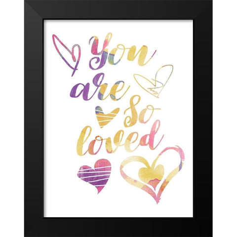 So Loved Pinks And Purples Black Modern Wood Framed Art Print by Grey, Jace